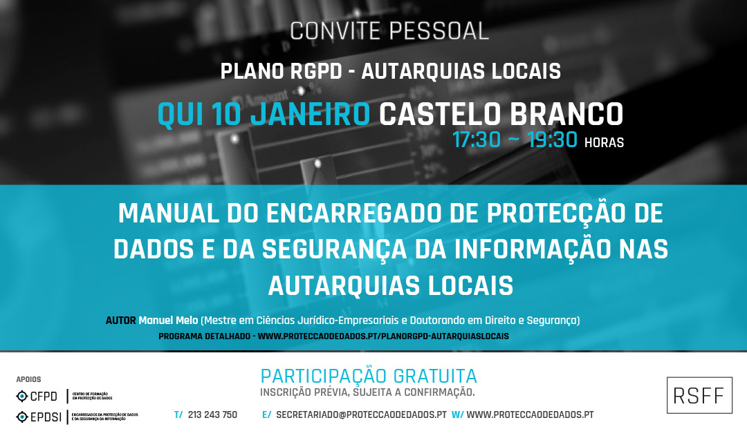 Plano RGPD | Autarquias Locais - Apresentação em Castelo Branco Plano RGPD | Autarquias Locais - Apresentação em Castelo Branco