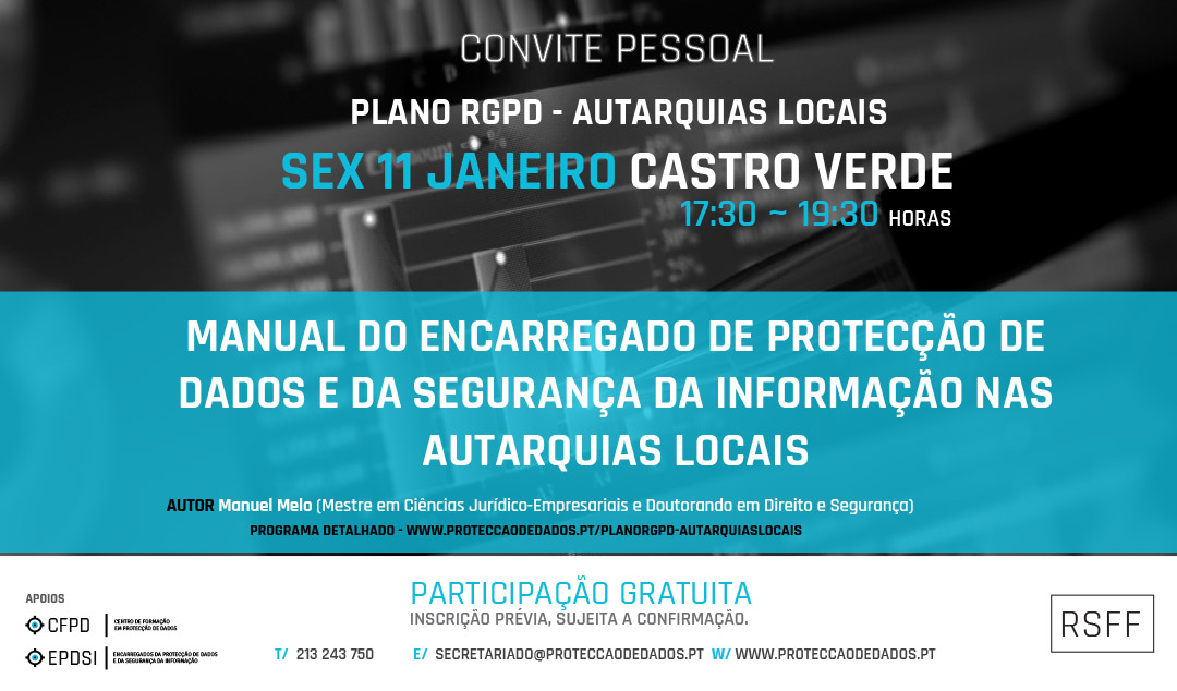 Plano RGPD | Autarquias Locais - Apresentação em Évora Plano RGPD | Autarquias Locais - Apresentação em Évora