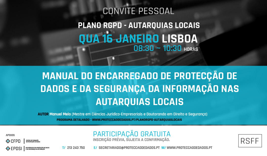 Plano RGPD | Autarquias Locais - Ciclo de Apresentações - Lisboa Plano RGPD | Autarquias Locais - Ciclo de Apresentações - Lisboa